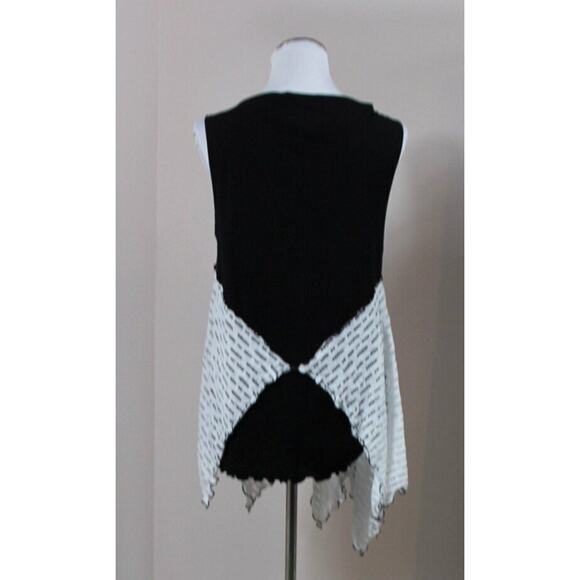 GISELLE SHEPATIN Sz M Medium Black White Mesh Tank Sleeveless Top NWT 288.00 - Picture 4 of 7